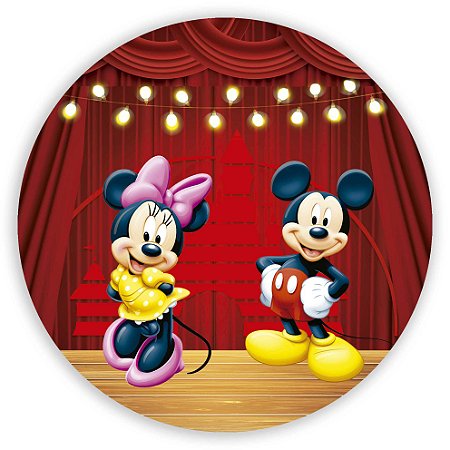 Capa Painel Redondo Sublimado - Mickey e Minnie