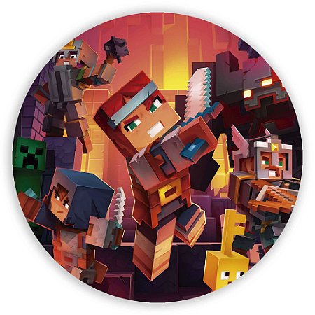 Capa Painel Redondo Sublimado - Minecraft
