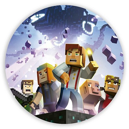 Capa Painel Redondo Sublimado - Minecraft