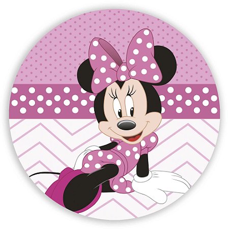 Capa Painel Redondo Sublimado - Minnie Rosa