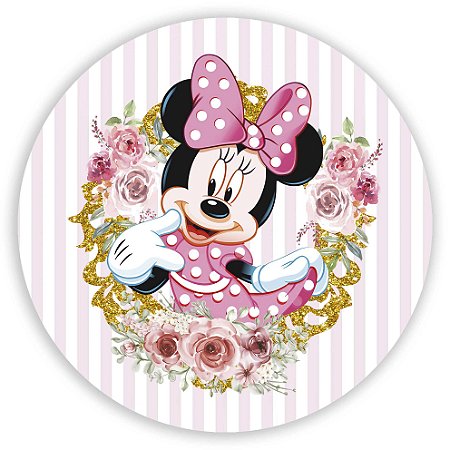 Capa Painel Redondo Sublimado - Minnie Rosa