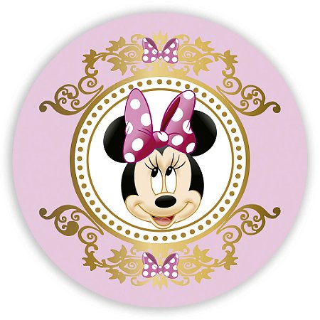 Capa Painel Redondo Sublimado - Minnie Rosa