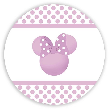 Painel Redondo - Minnie Silhueta Rosa - Sublimado 3D