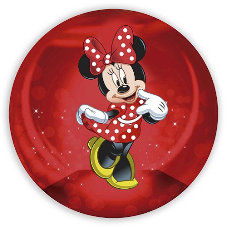 Capa Painel Redondo Sublimado - Minnie Vermelha