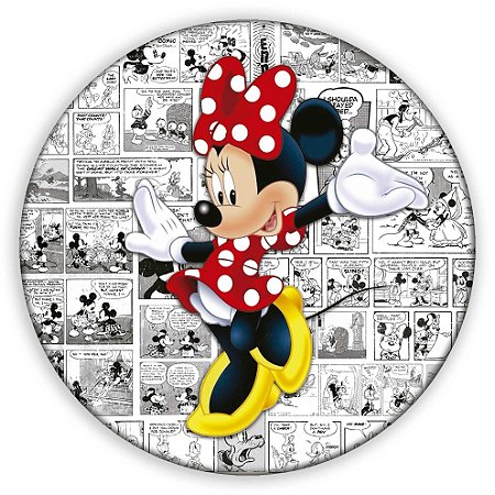 Capa Painel Redondo Sublimado - Minnie Vermelha