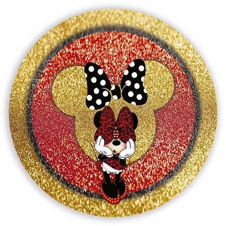 Capa Painel Redondo Sublimado - Minnie Vermelha