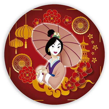 Capa Painel Redondo Sublimado - Mulan