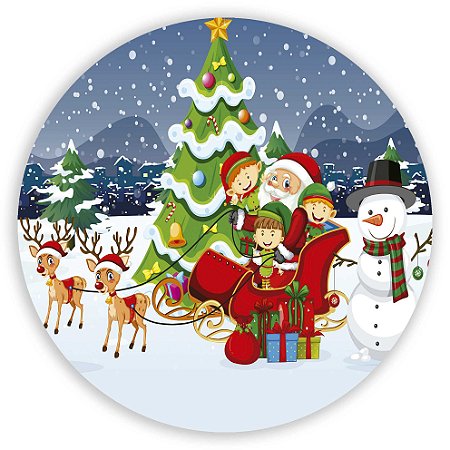 Capa Painel Redondo Sublimado - Natal