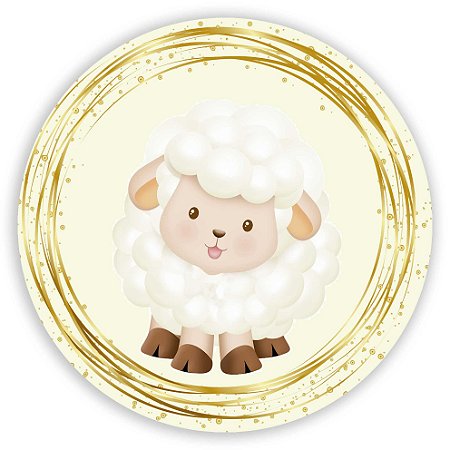 Capa Painel Redondo Sublimado - Ovelha Amarelo