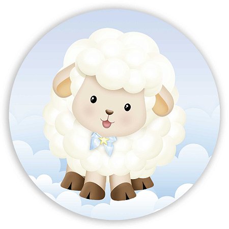 Capa Painel Redondo Sublimado - Ovelha Azul