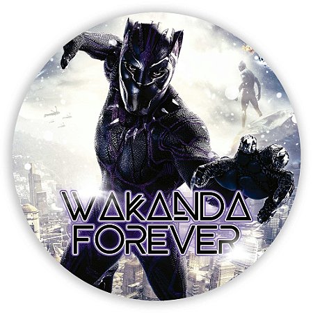 Capa Painel Redondo Sublimado - Pantera Negra