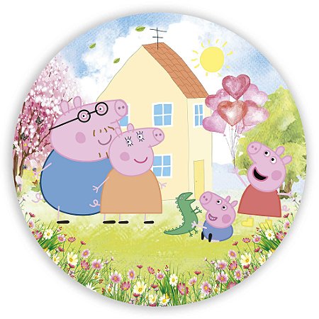 Capa Painel Redondo Sublimado - Peppa Pig