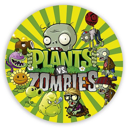 Capa Painel Redondo Sublimado - Plants vs Zombies