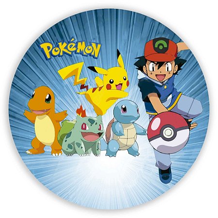Capa Painel Redondo Sublimado - Pokemon