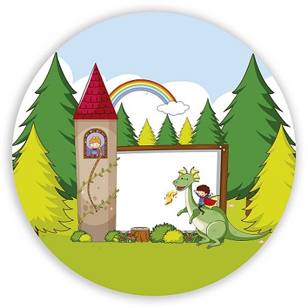 Capa Painel Redondo Sublimado - Rapunzel Enrolados