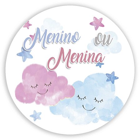 Painel Redondo -  Revelação Nuvem - Sublimado 3D