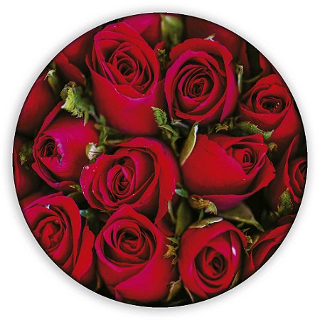 Capa Painel Redondo Sublimado - Rosas Vermelhas
