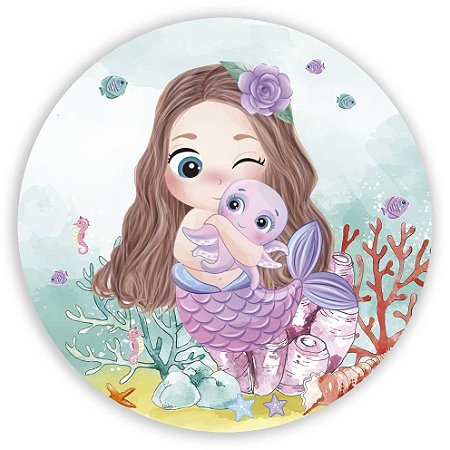Capa Painel Redondo Sublimado - Sereia