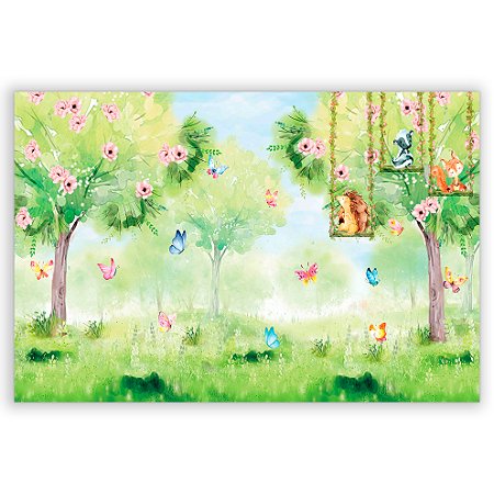 Capa Painel Retangular Sublimado - Bosque Animais