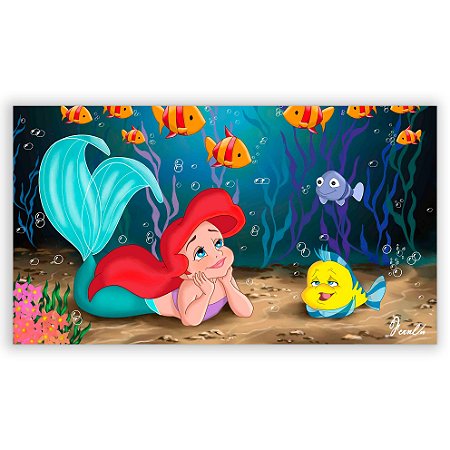 Capa Painel Retangular Sublimado - Ariel Pequena Sereia