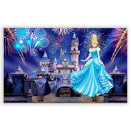 Capa Painel Retangular Sublimado - Cinderela Castelo