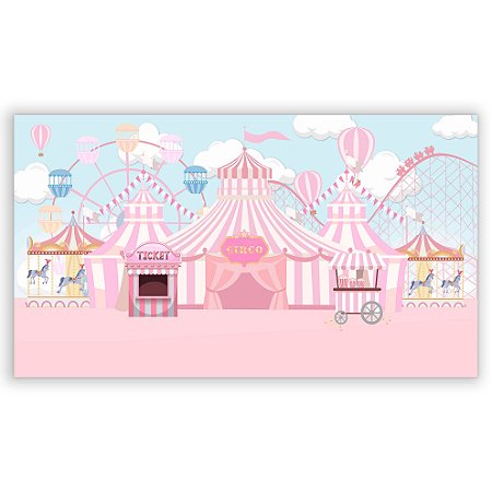 Capa Painel Retangular Sublimado - Circo Rosa