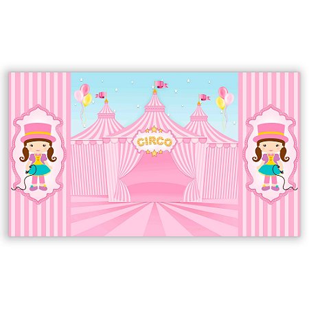 Capa Painel Retangular Sublimado - Circo Rosa