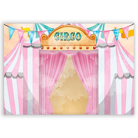 Capa Painel Retangular Sublimado - Circo Rosa