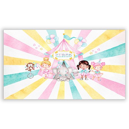 Capa Painel Retangular Sublimado - Circo Aquarela