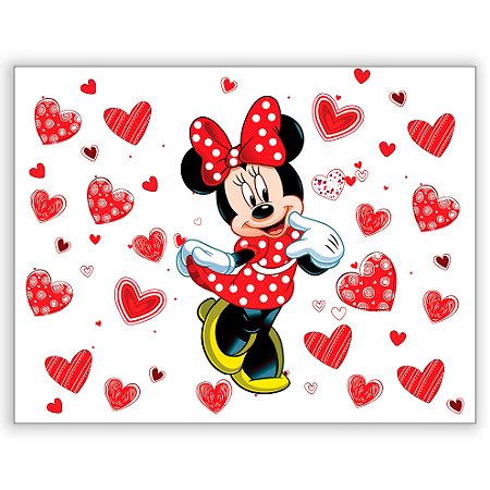 Capa Painel Retangular Sublimado - Minnie Vermelha