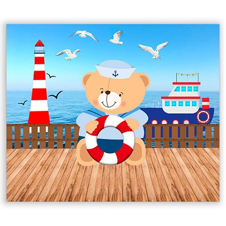 Capa Painel Retangular Sublimado - Ursinho Marinheiro