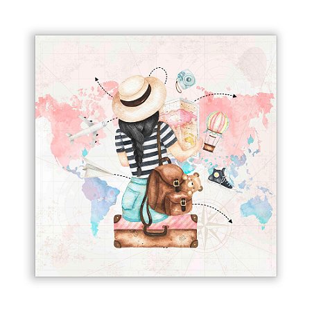 Painel Quadrado - Viagem Menina - Sublimado 3D