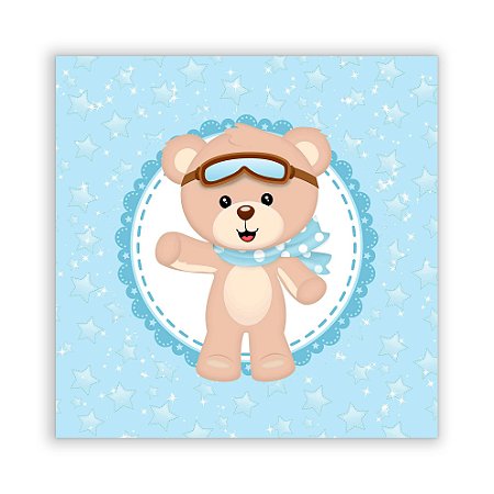 Painel Quadrado - Ursinho Aviador - Sublimado 3D