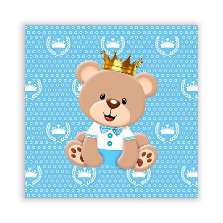 Painel Quadrado - Ursinho Realeza - Sublimado 3D