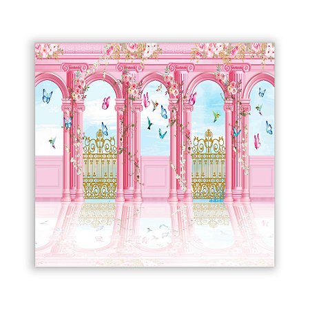 Painel Quadrado - Jardim Fachada Borboleta - Sublimado 3D