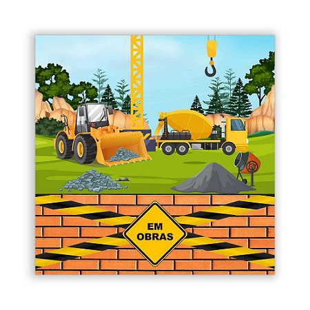 Painel Quadrado - Construção - Sublimado 3D