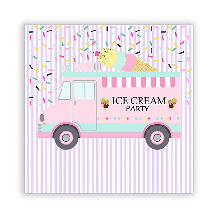 Painel Quadrado - Sorveteria - Sublimado 3D