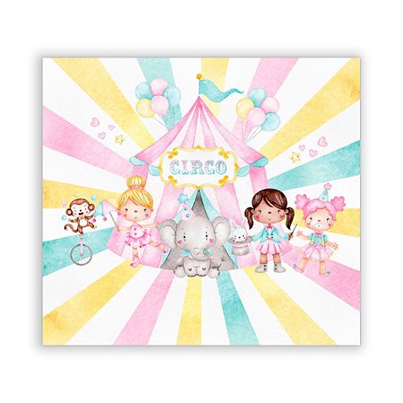 Painel Quadrado - Circo Aquarela - Sublimado 3D