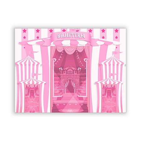 Painel Quadrado - Circo Rosa - Sublimado 3D