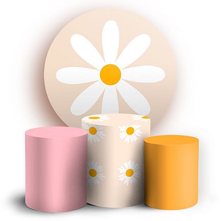 Capas Painel Redondo e Trio Cilindro Sublimado - Flor