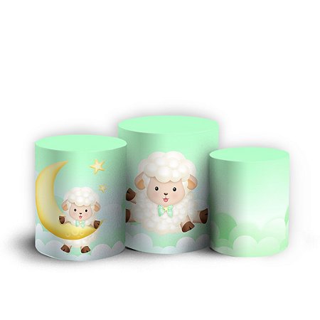 Trio Cilindro - Ovelinha Cute - Sublimado 3D + Elástico