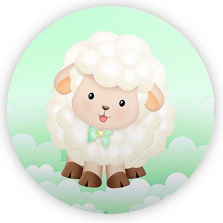 Painel Redondo - Ovelinha Cute - Sublimado 3D