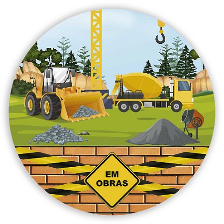 Capa Painel Redondo Sublimado - Construção