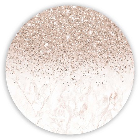 Capa Painel Redondo Sublimado - Glitter Rosé