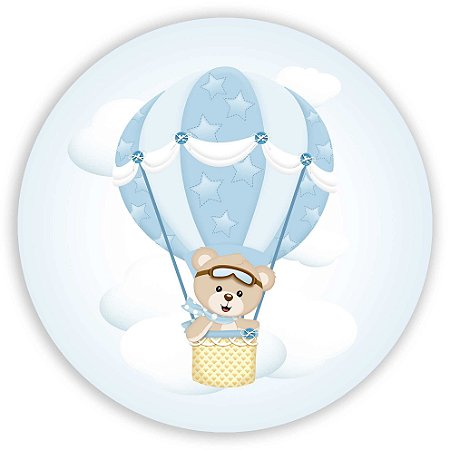 Capa Painel Redondo Sublimado - Ursinho Baloeiro