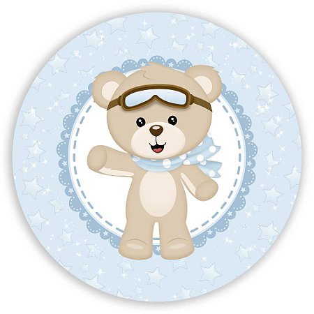 Capa Painel Redondo Sublimado - Ursinho Baloeiro