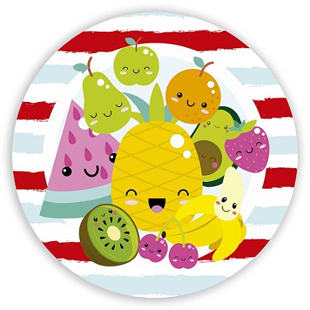 Capa Painel Redondo Sublimado - Frutinhas