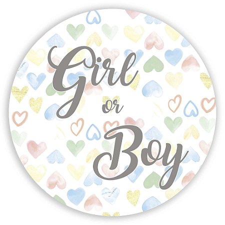 Capa Painel Redondo Sublimado - Girl Boy Revelação