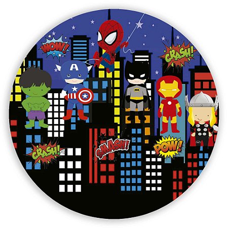 Capa Painel Redondo Sublimado - Herois Cute