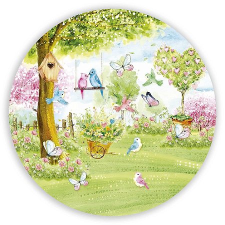 Capa Painel Redondo Sublimado - Jardim